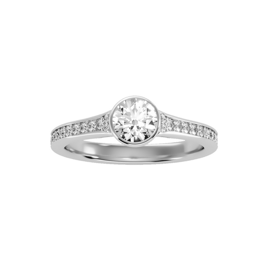 Solitaire ring with accent stones .91 ct