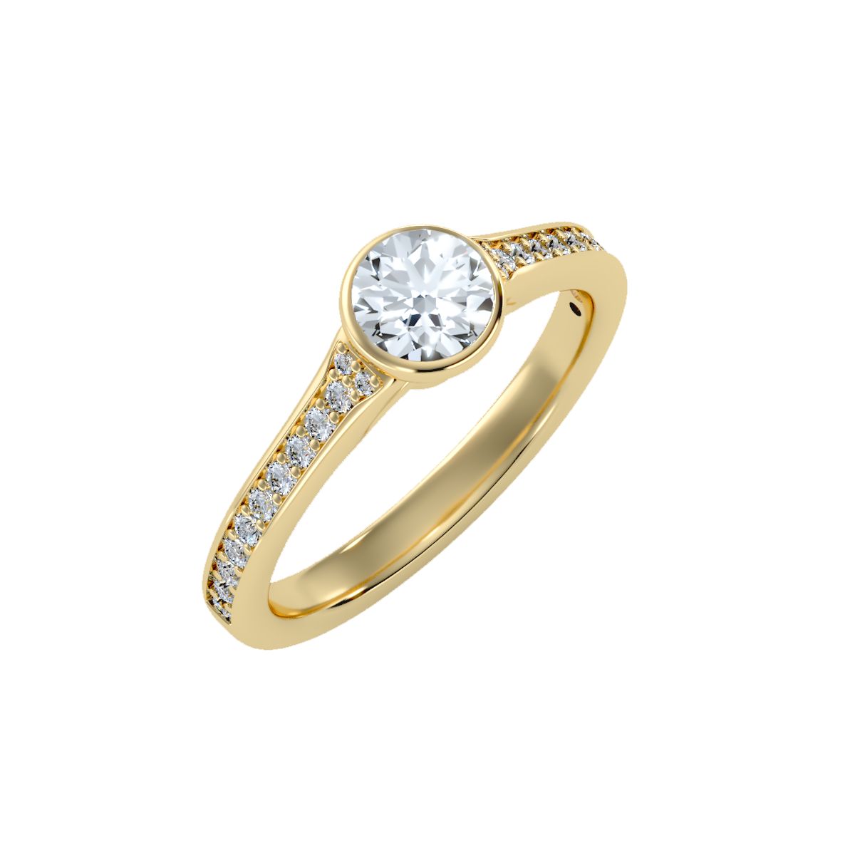 Solitaire ring with accent stones .91 ct