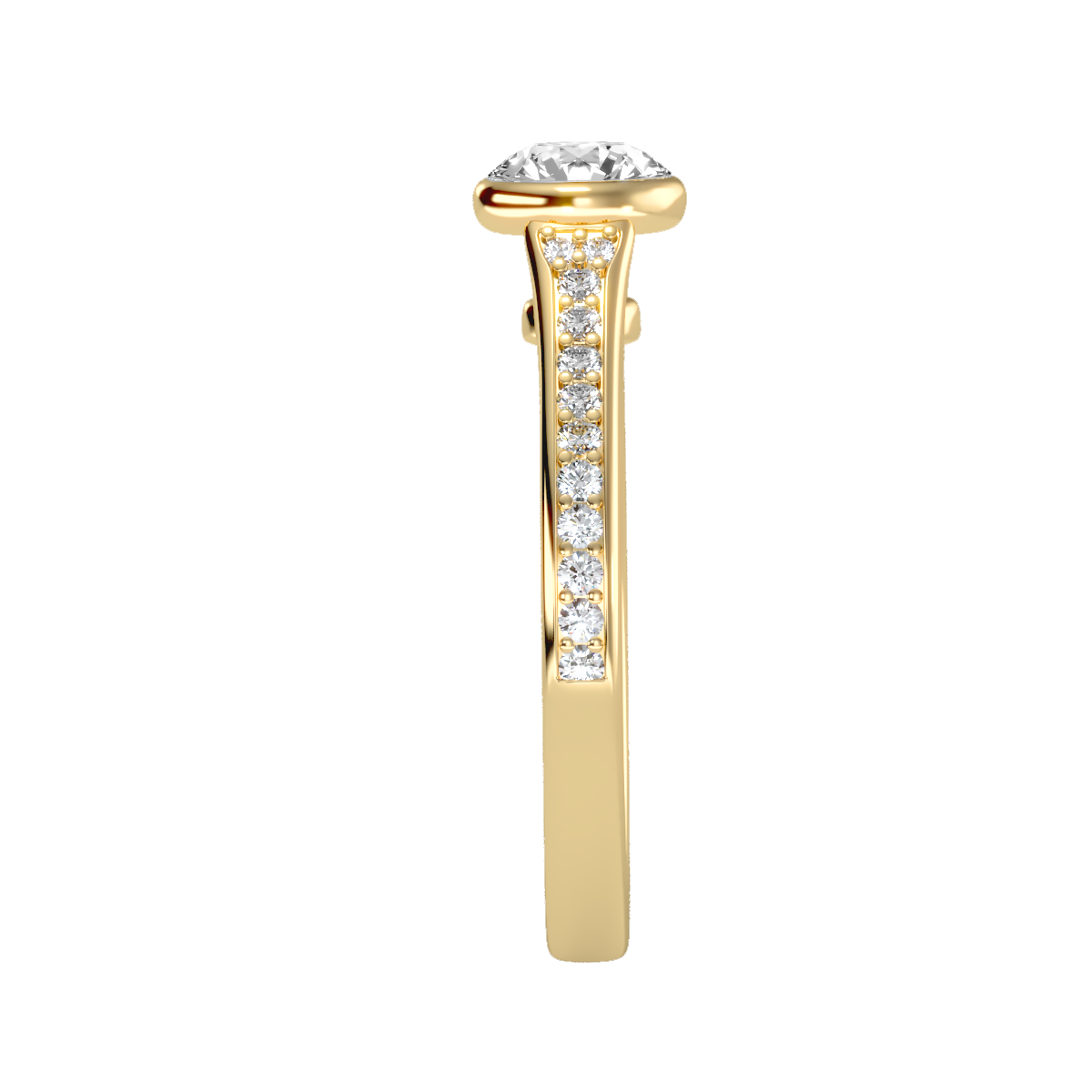 Solitaire ring with accent stones .91 ct