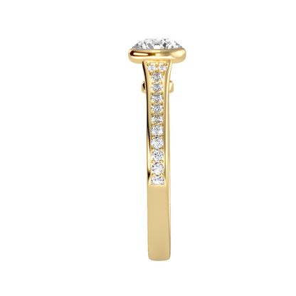 Solitaire ring with accent stones .91 ct