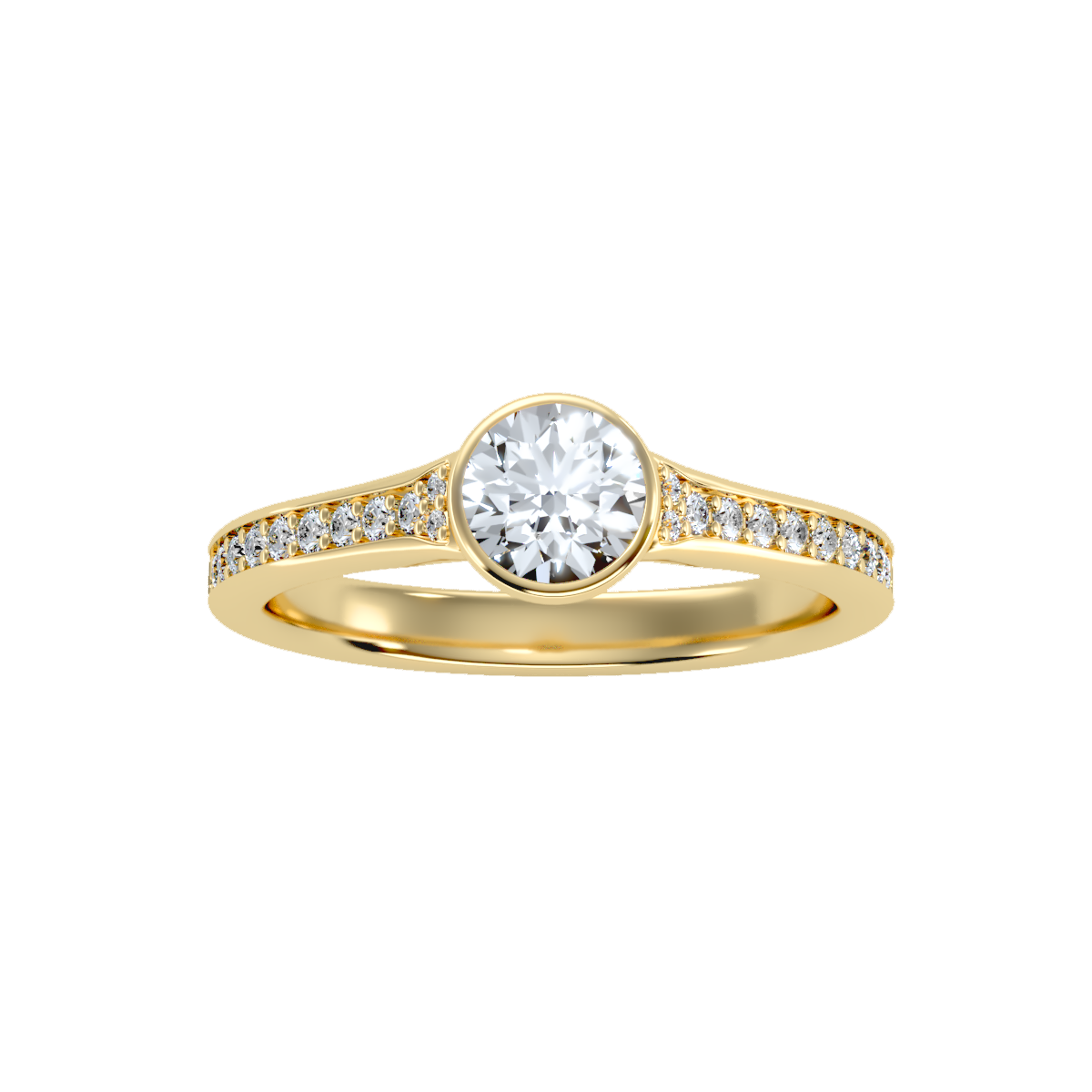 Solitaire ring with accent stones .91 ct