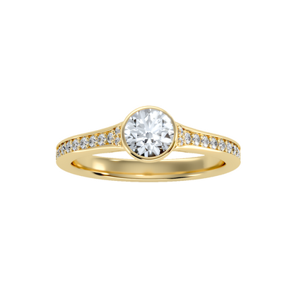 Solitaire ring with accent stones .91 ct