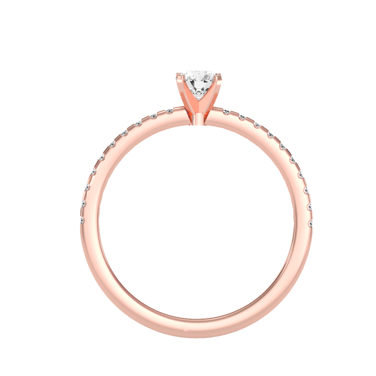 Solitaire ring with accent stones .48 ct