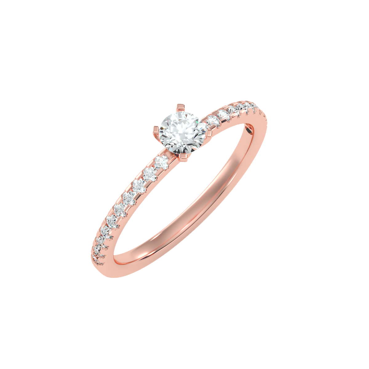 Solitaire ring with accent stones .48 ct