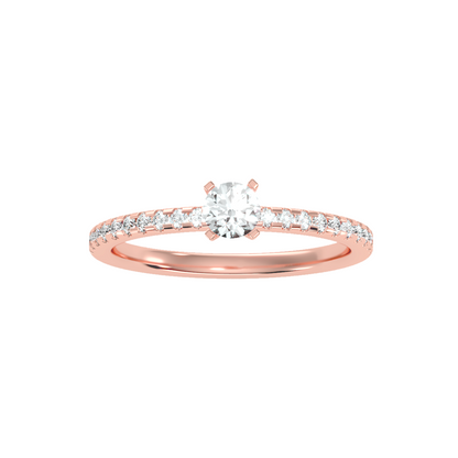 Solitaire ring with accent stones .48 ct