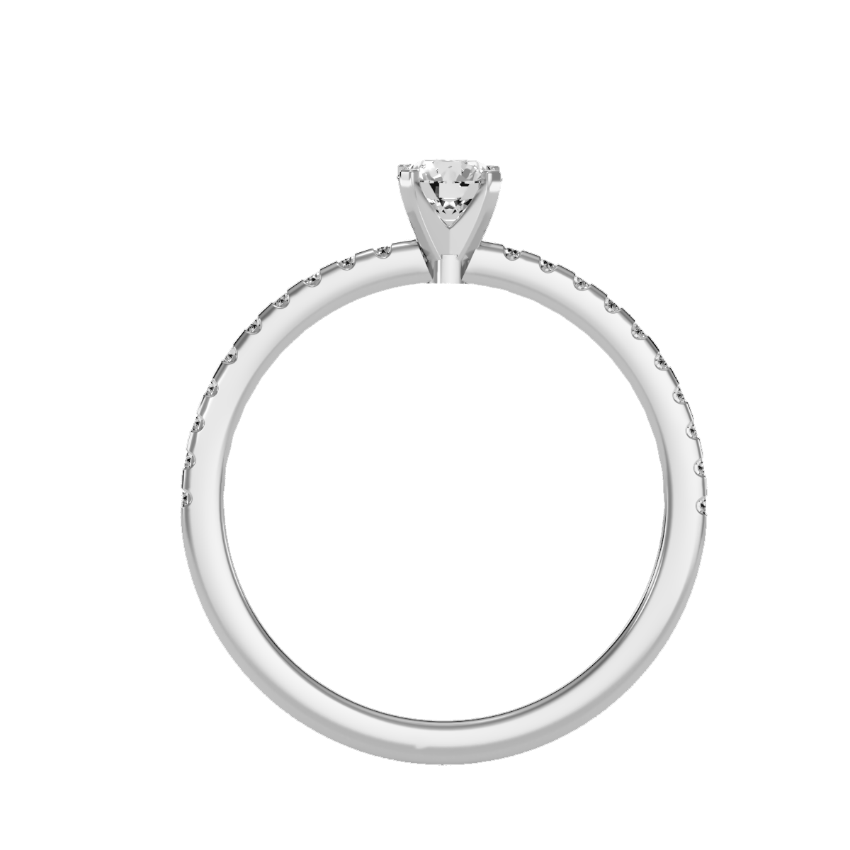 Solitaire ring with accent stones .48 ct