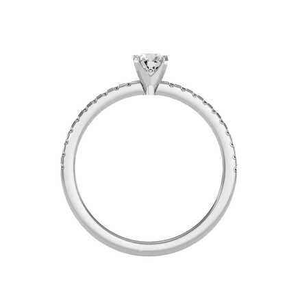 Solitaire ring with accent stones .48 ct