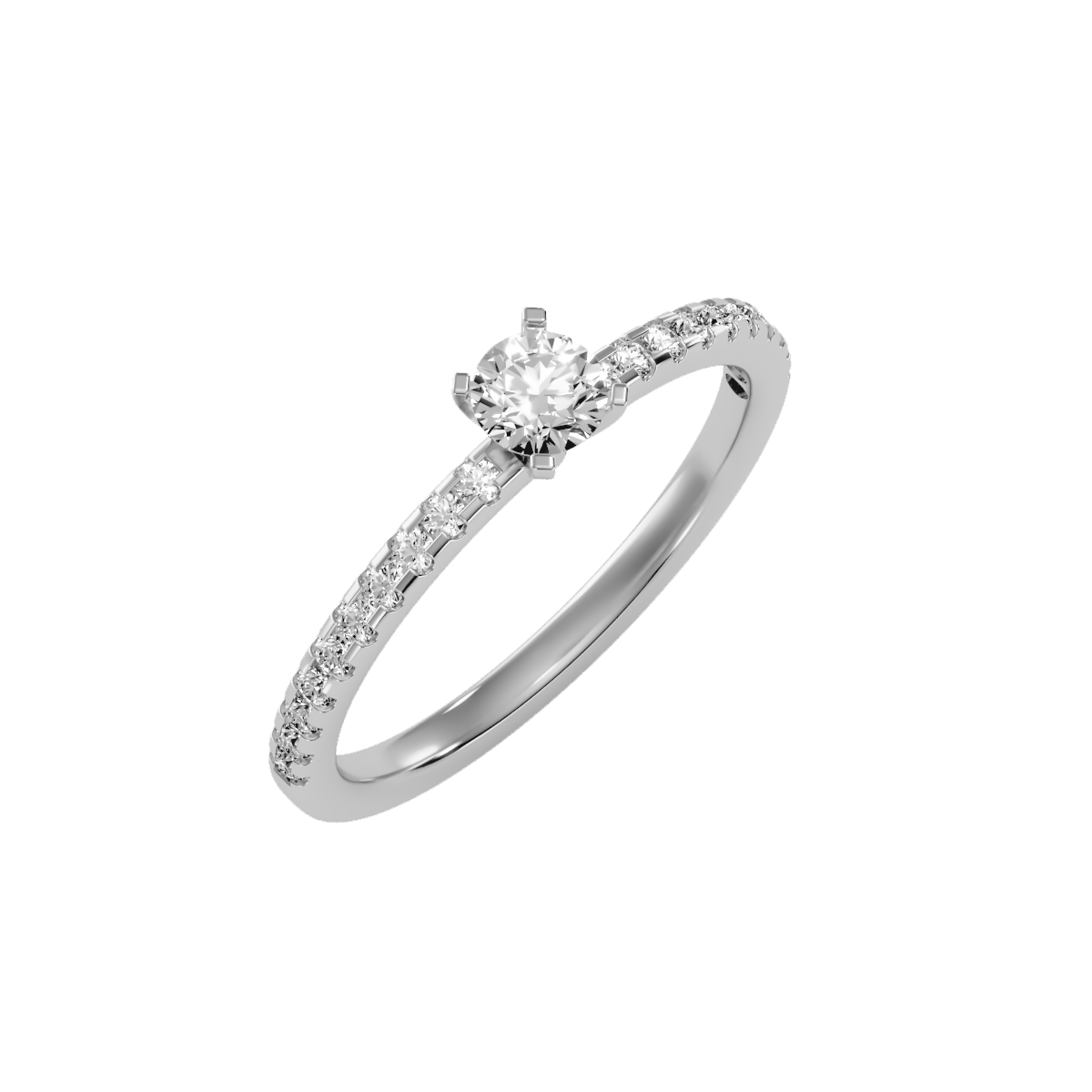 Solitaire ring with accent stones .48 ct