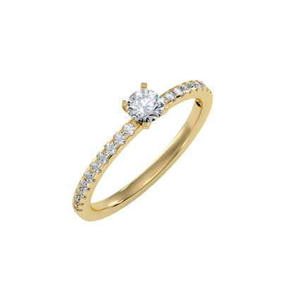 Solitaire ring with accent stones .48 ct