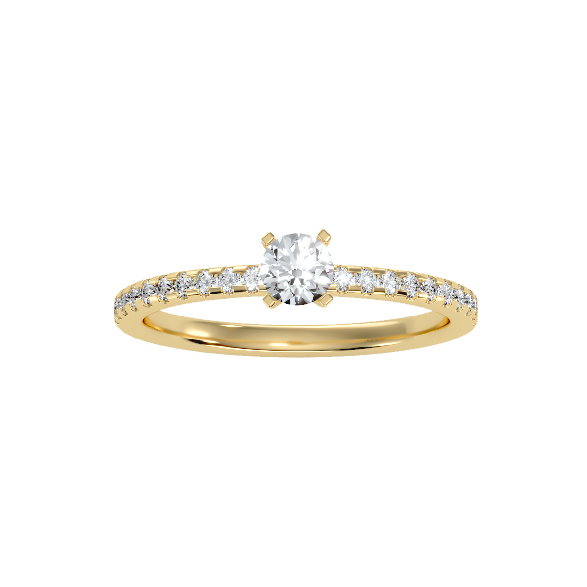 Solitaire ring with accent stones .48 ct
