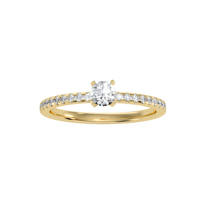 Solitaire ring with accent stones .48 ct