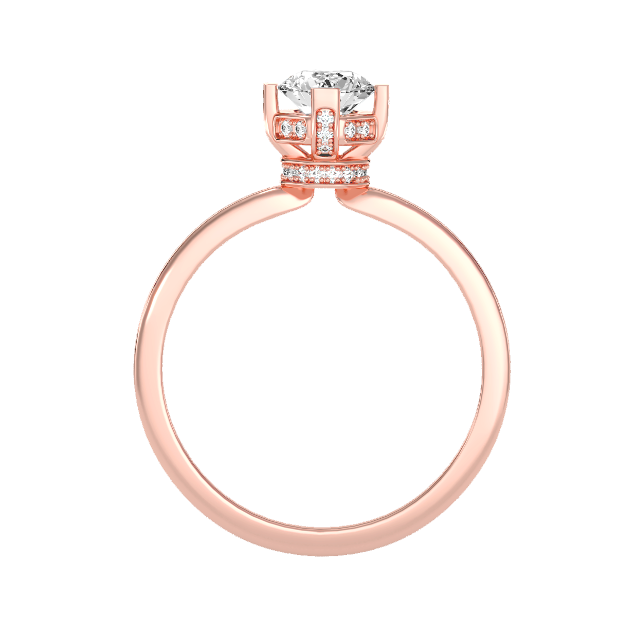 Solitaire ring with accent stones .78 ct