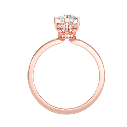 Solitaire ring with accent stones .78 ct