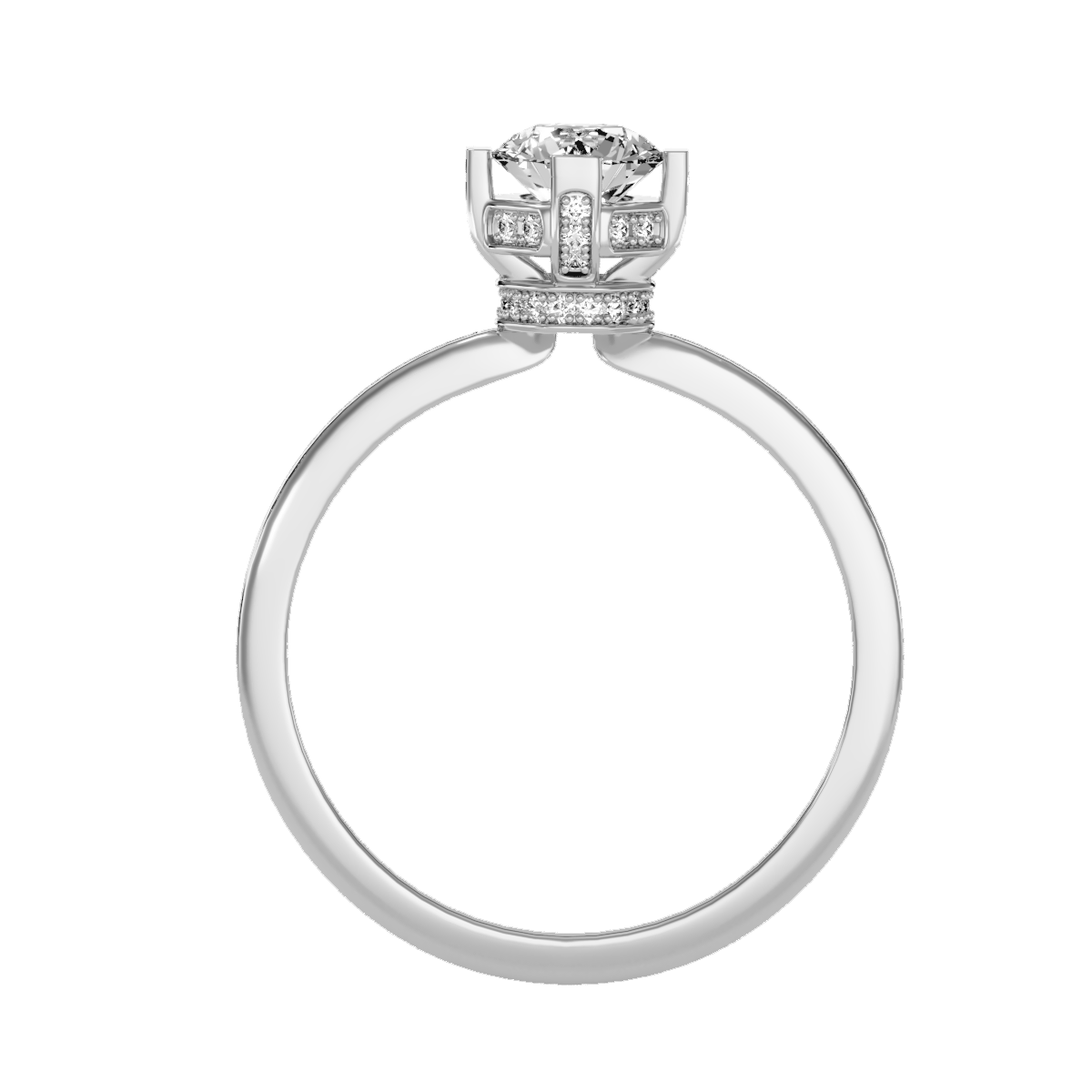 Solitaire ring with accent stones .78 ct