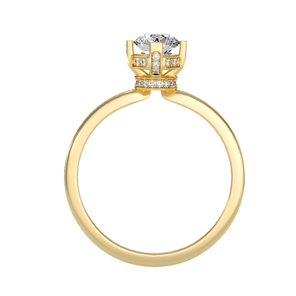 Solitaire ring with accent stones .78 ct