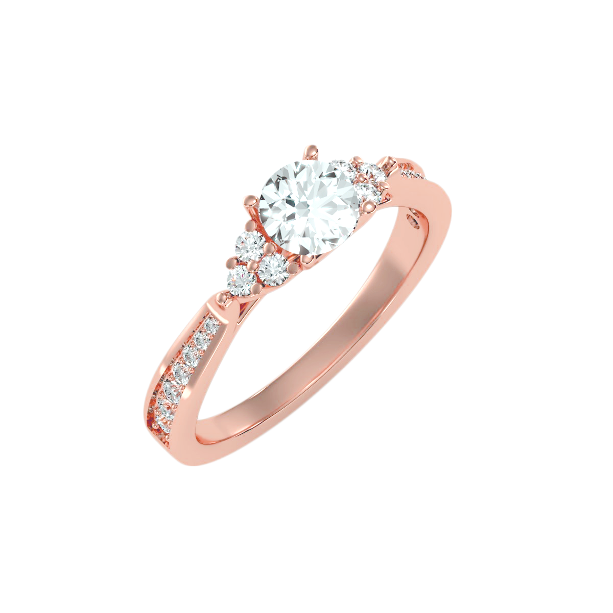 Solitaire ring with accent stones .93 ct
