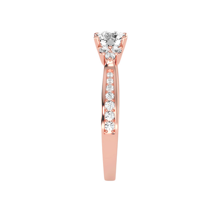 Solitaire ring with accent stones .93 ct