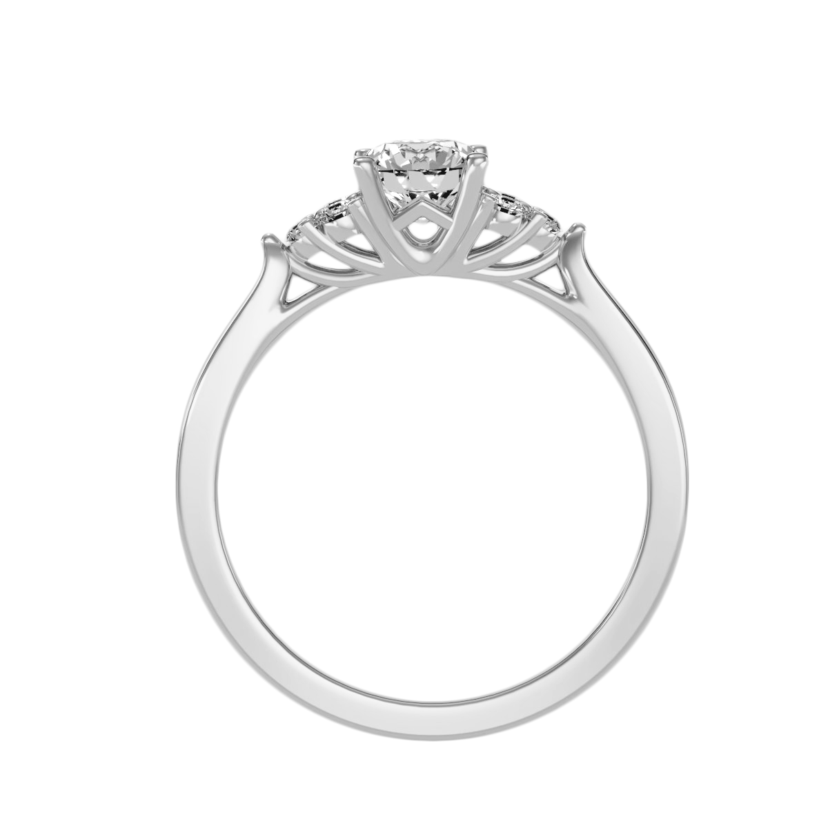 Solitaire ring with accent stones .93 ct