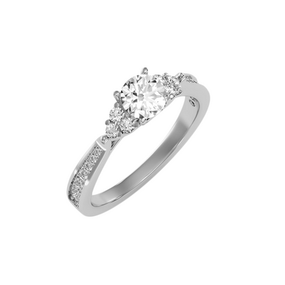 Solitaire ring with accent stones .93 ct