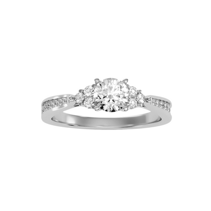 Solitaire ring with accent stones .93 ct