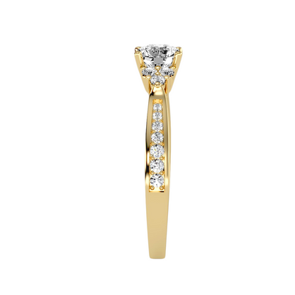 Solitaire ring with accent stones .93 ct