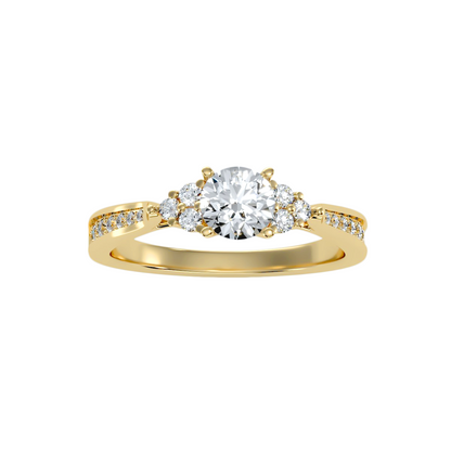 Solitaire ring with accent stones .93 ct