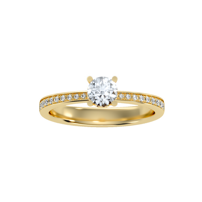 Solitaire ring with accent stones .57 ct