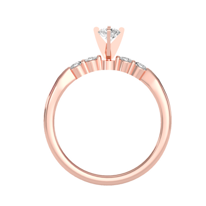 Solitaire ring with accent stones .44 ct