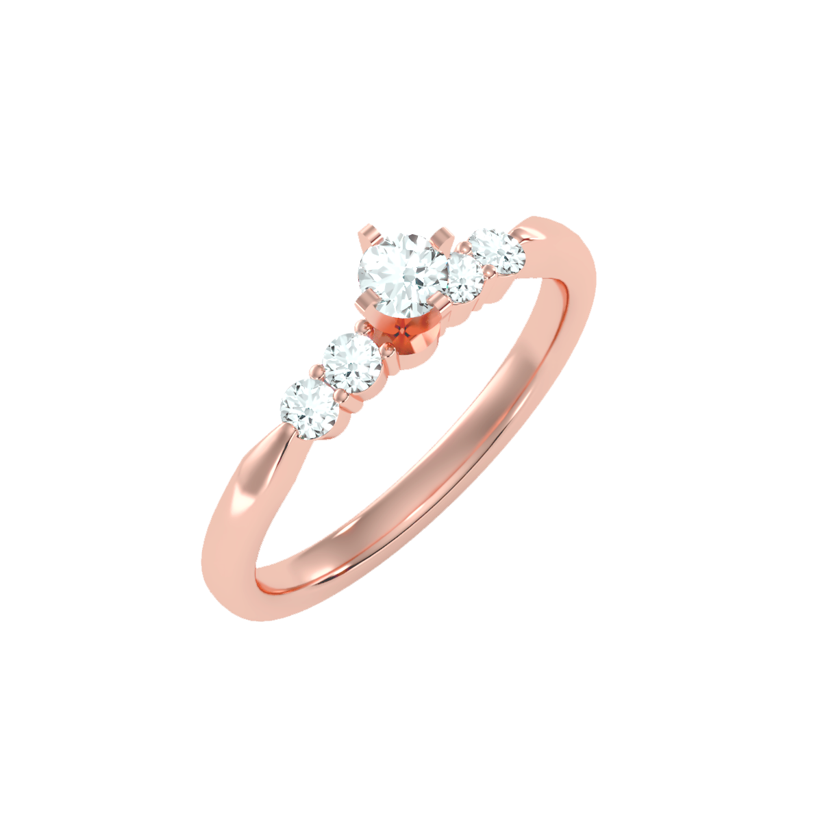 Solitaire ring with accent stones .44 ct