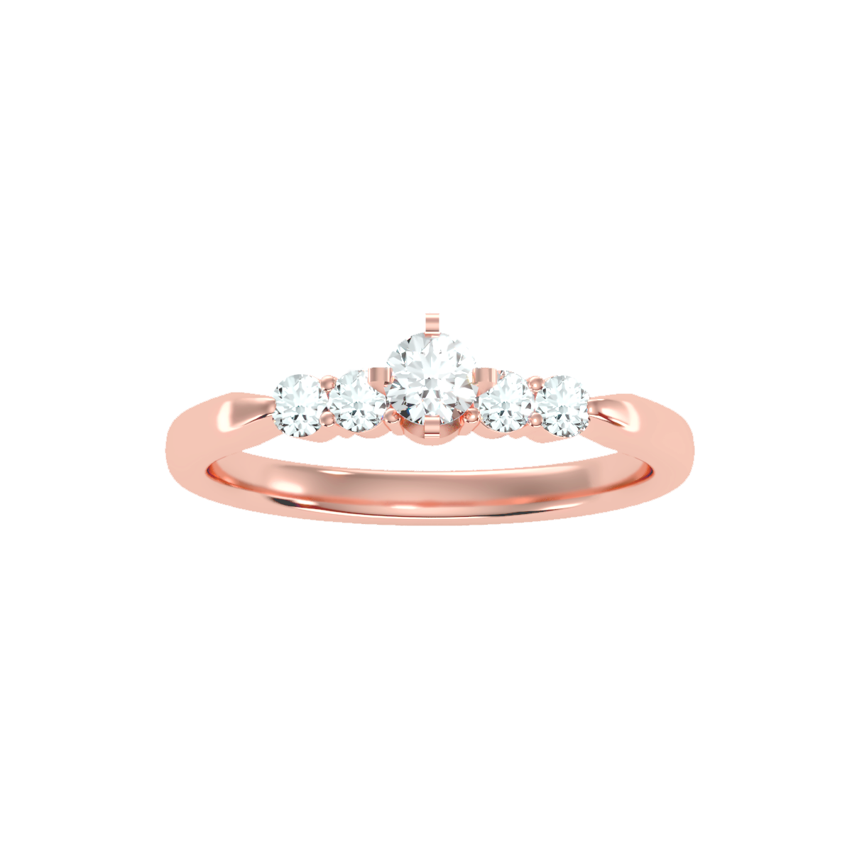 Solitaire ring with accent stones .44 ct
