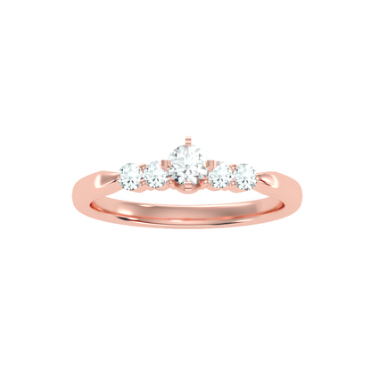 Solitaire ring with accent stones .44 ct
