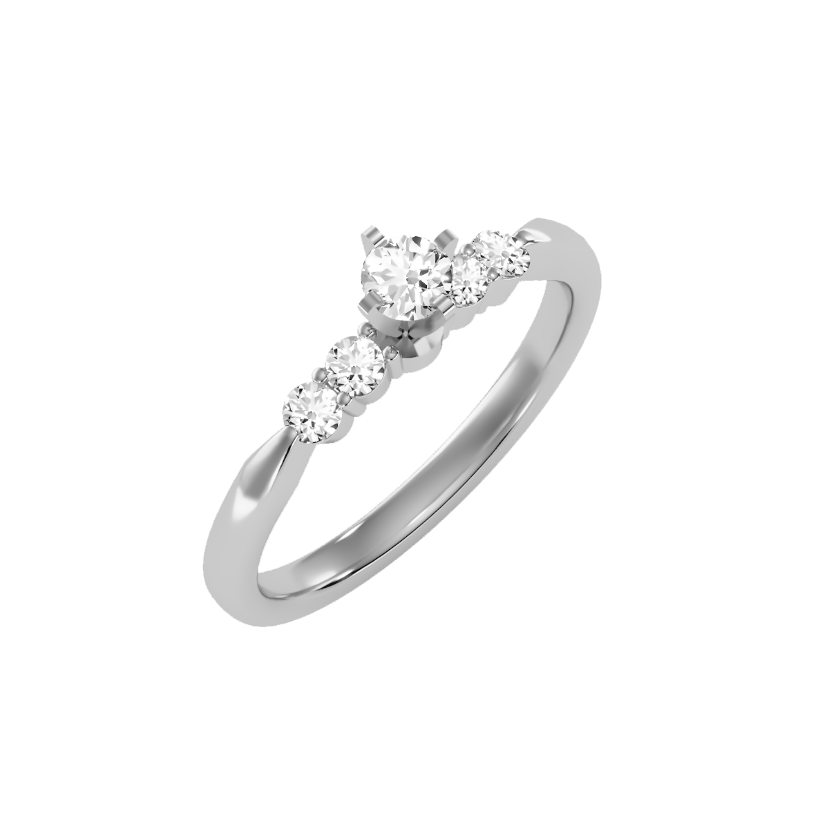 Solitaire ring with accent stones .44 ct