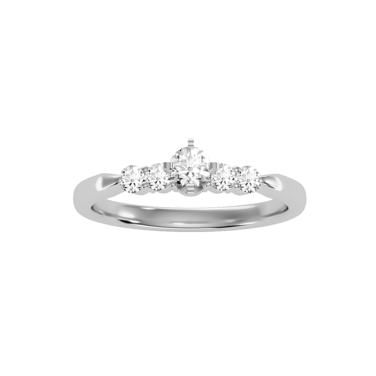 Solitaire ring with accent stones .44 ct