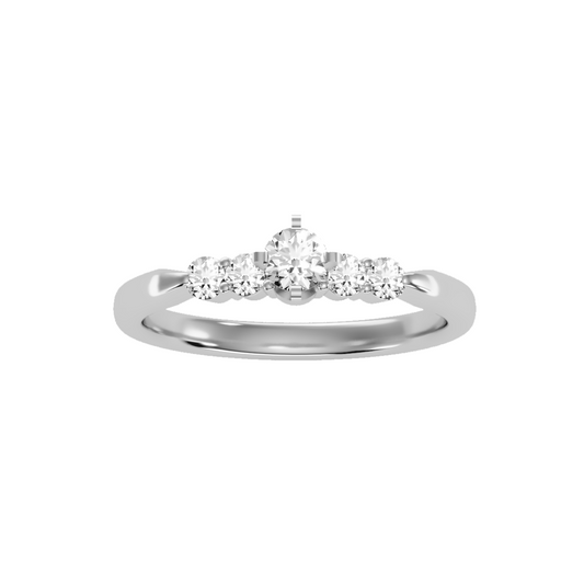 Solitaire ring with accent stones .44 ct