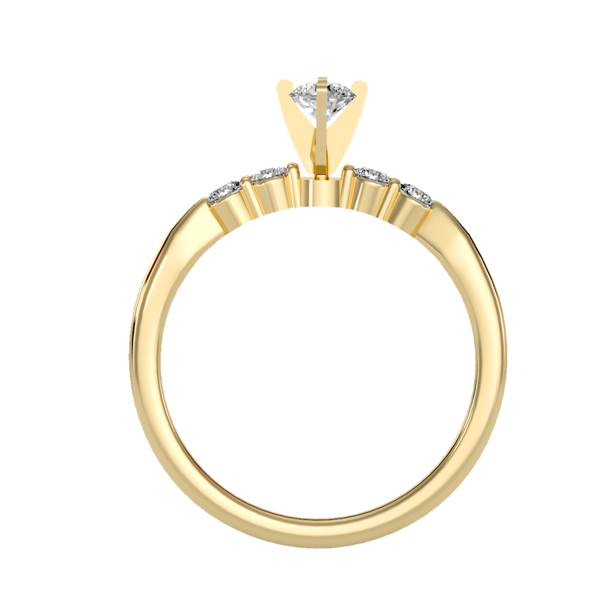 Solitaire ring with accent stones .44 ct
