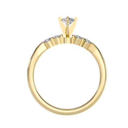 Solitaire ring with accent stones .44 ct
