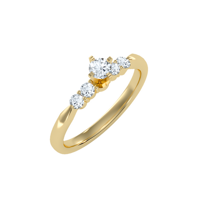 Solitaire ring with accent stones .44 ct