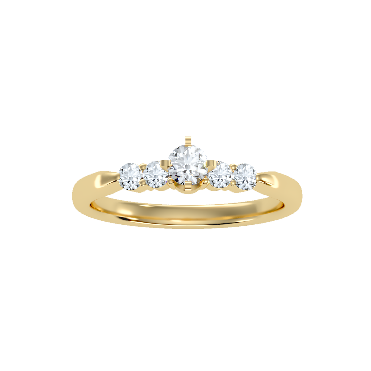 Solitaire ring with accent stones .44 ct