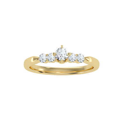 Solitaire ring with accent stones .44 ct