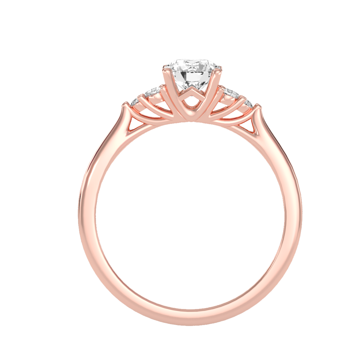 Solitaire ring with accent stones .79 ct