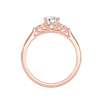 Solitaire ring with accent stones .79 ct