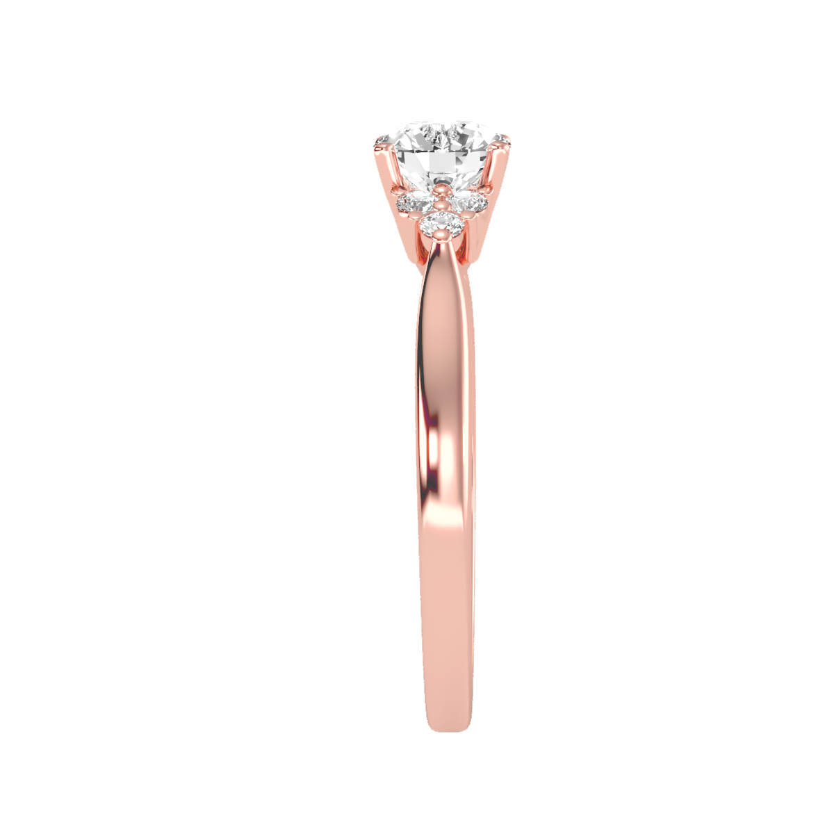 Solitaire ring with accent stones .79 ct