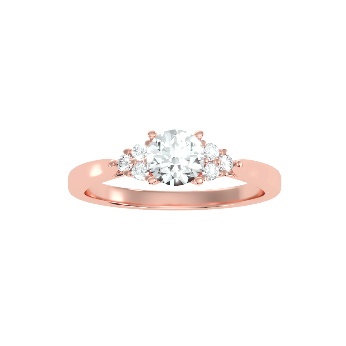 Solitaire ring with accent stones .79 ct