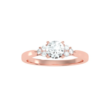 Solitaire ring with accent stones .79 ct