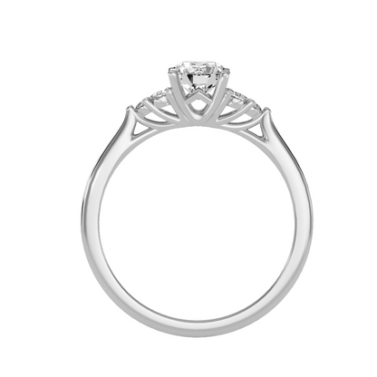 Solitaire ring with accent stones .79 ct