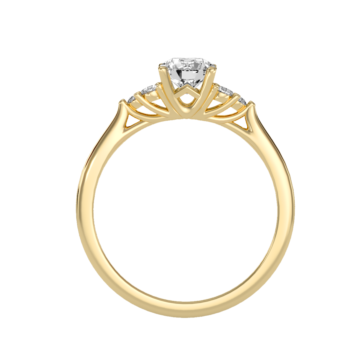 Solitaire ring with accent stones .79 ct