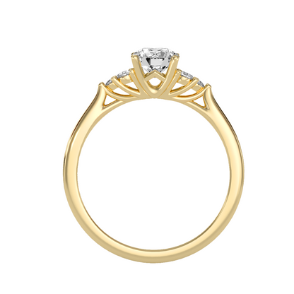 Solitaire ring with accent stones .79 ct