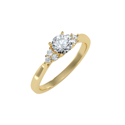 Solitaire ring with accent stones .79 ct