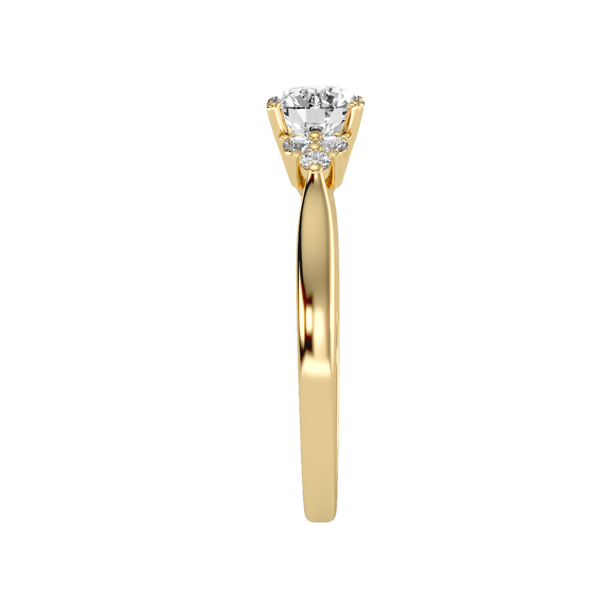 Solitaire ring with accent stones .79 ct