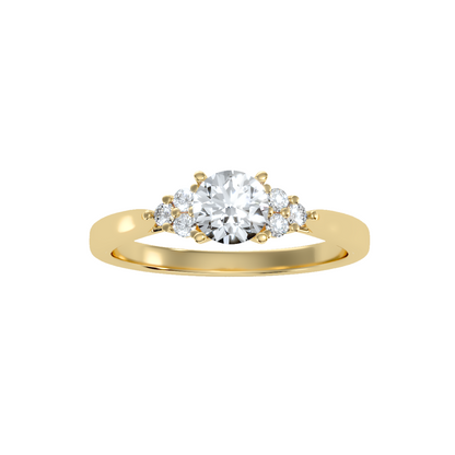 Solitaire ring with accent stones .79 ct